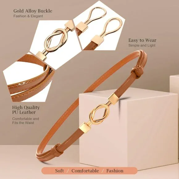 Elegant 6-Piece Women's Leather Belts Set - Adjustable & Stylish Accessories - Picture 5 of 7